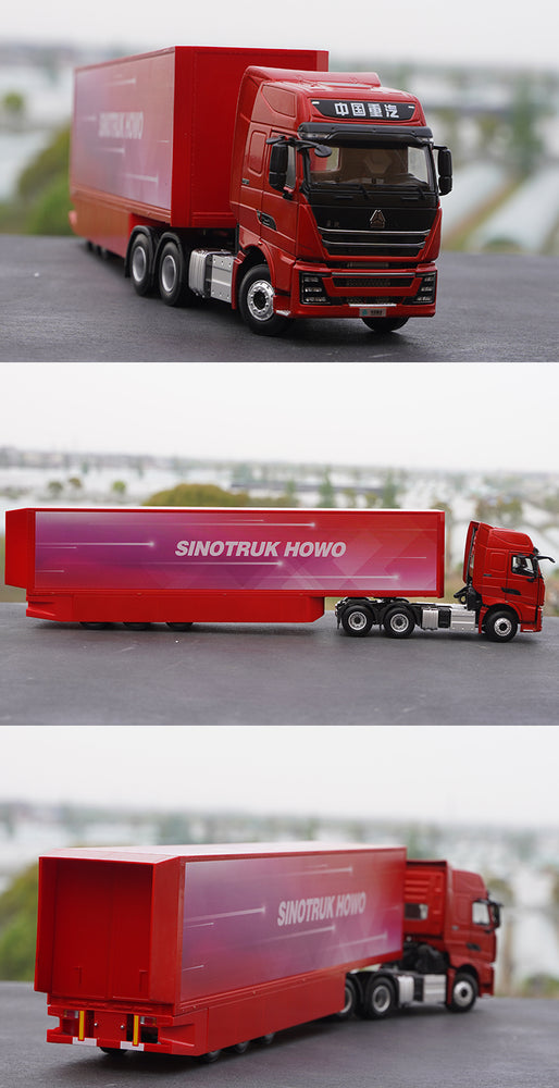 Original factory Sinotruck Brand new 1:36 Diecast HOWO T7H Tractor truck models alloy container truck model for gift