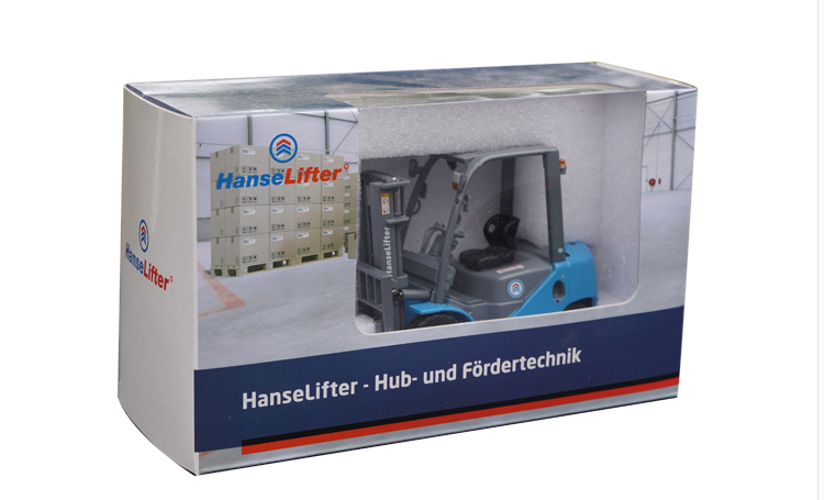 Original factory 1:25 German Hanse Lifter DIECAST engineering truck model alloy forklift truck model for gift, toy