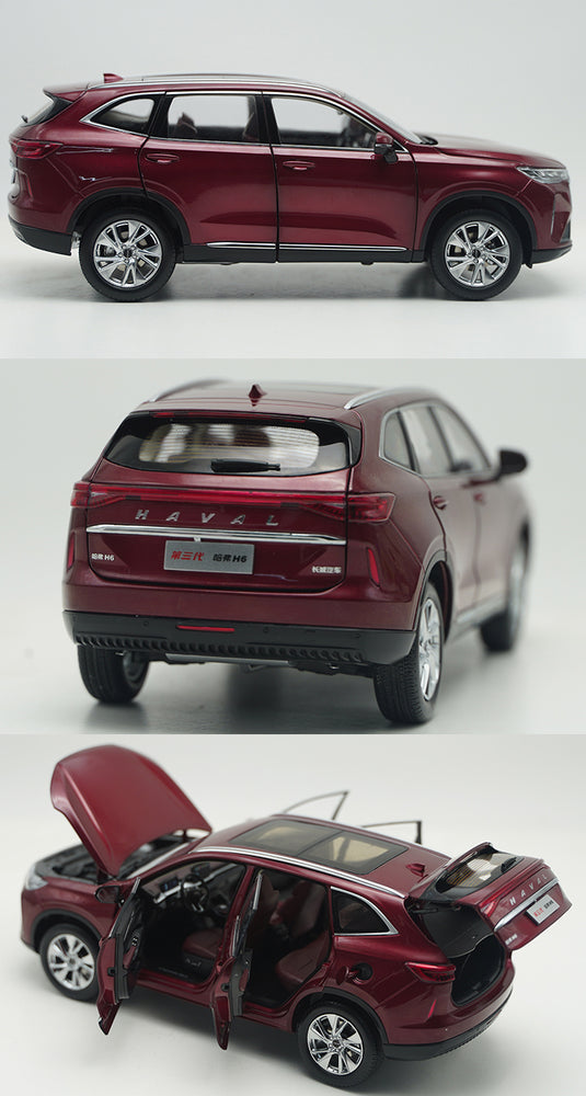 Original authentic 1:18 Great Wall 3th Generation Harvard H6 2021 red diecast alloy scale car model for gift, collection