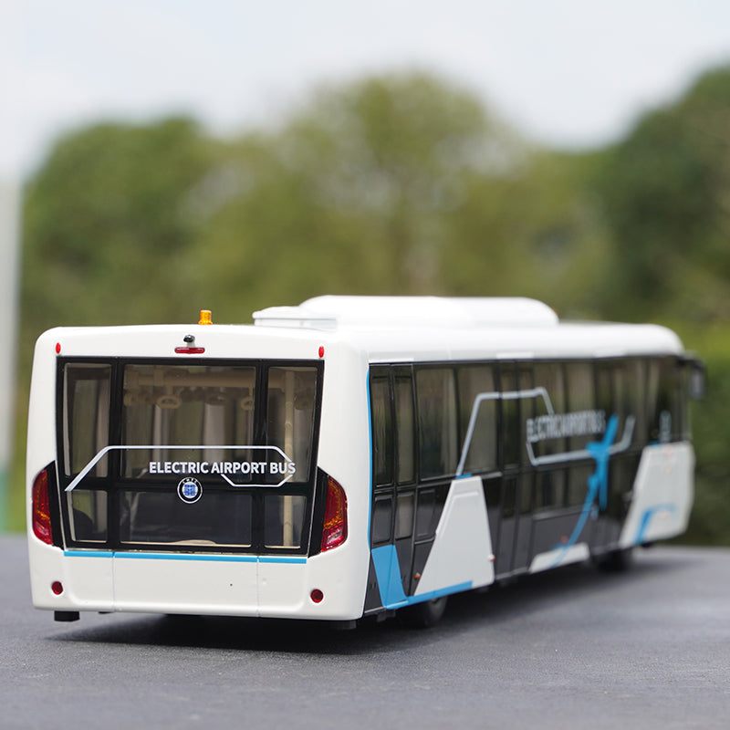 Original factory 1:42 Chinese Hengtian Lingrui automobile intelligent diecast electric bus airport ferry bus model for gift