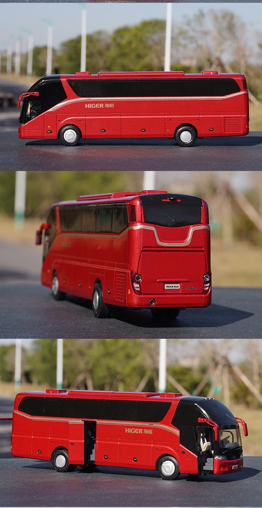 Original factory 1:42 Suzhou Jinlong Higer KLQ6127BAE51 Diecast scale bus model alloy highway bus toy model