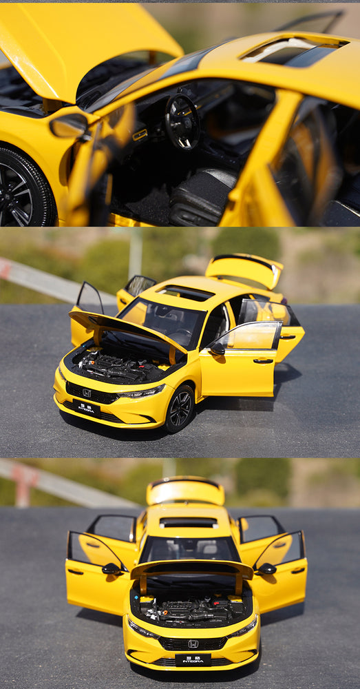 Original factory 1:18 Honda Grid INTEGRA 2022 yellow diecast car model for gift, toys