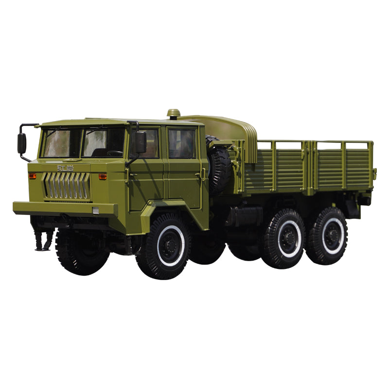 Original factory 1:24 Saic Hongyan CQ261 6×6 heavy military vehicle cross-country diecast truck alloy car model for gift, collection