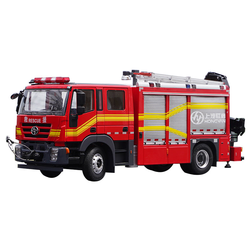 Original 1:24 SAIC Iveco Hongyan Jieshi 350 main battle Diecast fire truck alloy rescue truck model for collection