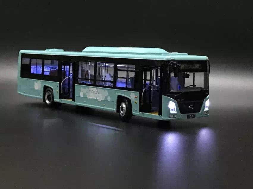 high quality 1:32 Diecast Changjiang E-zone bus model with lamp