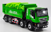 Original factory Green/Red 1:24 SAIC Hongyan IVECO GISINFO intelligent 8*4 6*4 diecast dump truck model for gift, collection
