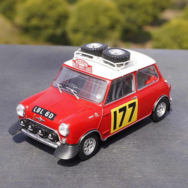 Original factory 1:18 IXO Mini Bean Mini Cooper 177# Monte Carlo diecast racing alloy car model for promotion, gift