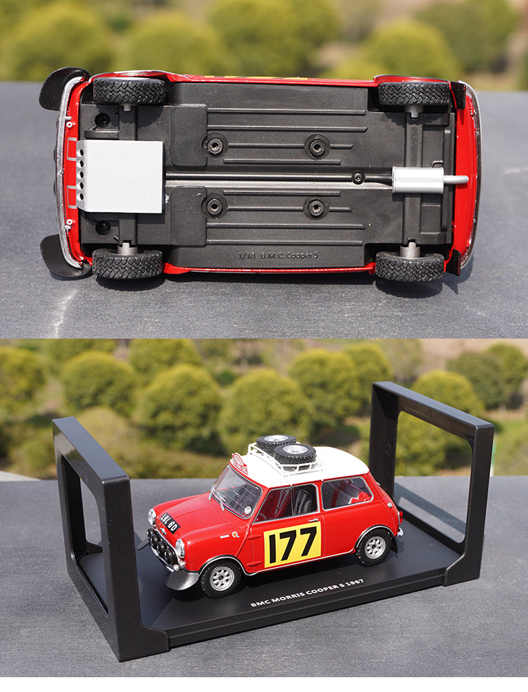 Original factory 1:18 IXO Mini Bean Mini Cooper 177# Monte Carlo diecast racing alloy car model for promotion, gift