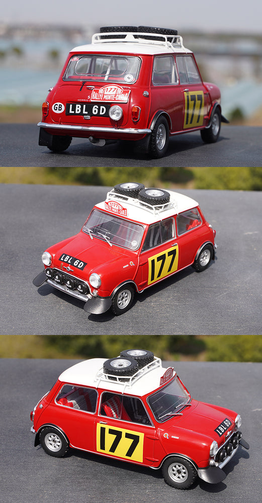 Original factory 1:18 IXO Mini Bean Mini Cooper 177# Monte Carlo diecast racing alloy car model for promotion, gift