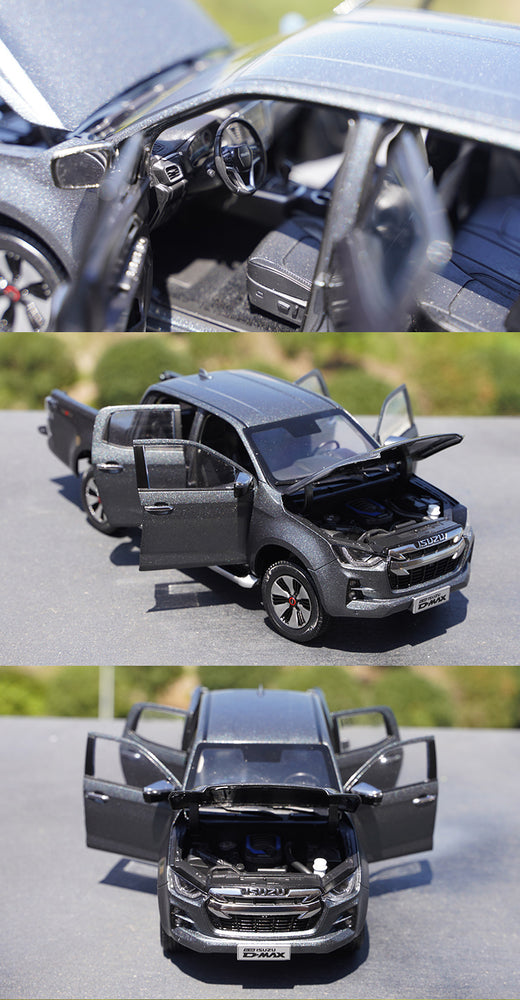 Original factory 1:18 Isuzu D-Max pick up truck 2021 version diecast transport alloy car model for gift