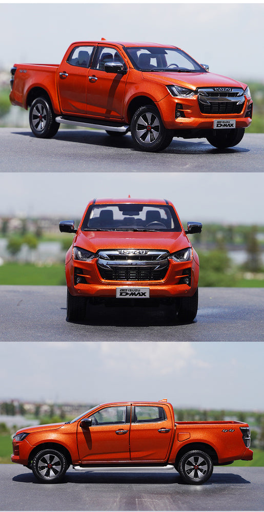 Original factory 1:18 Isuzu D-Max pick up truck 2021 version diecast transport alloy car model for gift