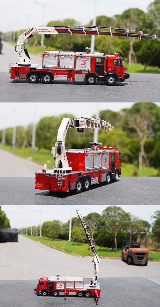 Original factory 1:50 SANY JY200 Heavy rescue diecast firetruck model for gift, toys