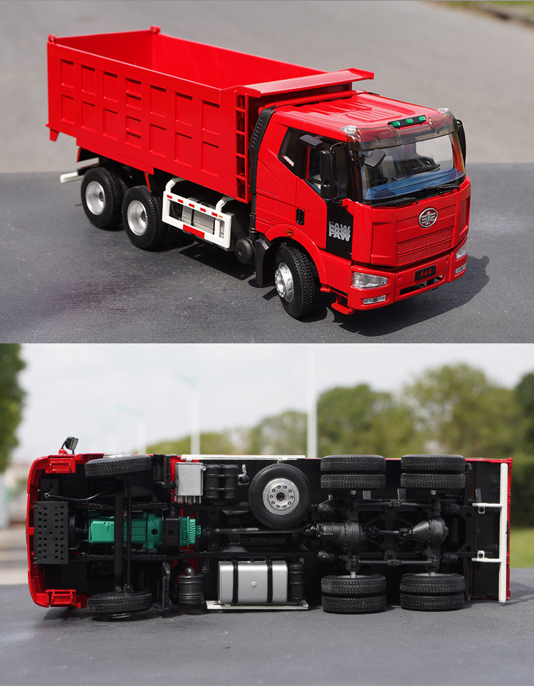 Original factory 1:24 FAW Jiefang J6 diecast dump truck engineering alloy simulation truck model for gift, collection