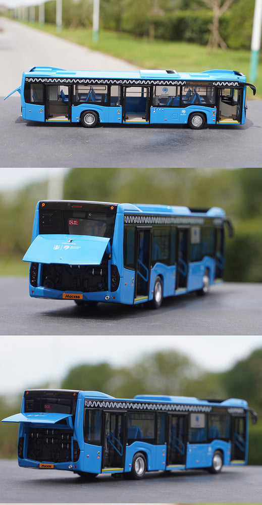 Original factory 1:43 Russian KAMaAZ Diecast Pure electric bus alloy simulation bus model for sale