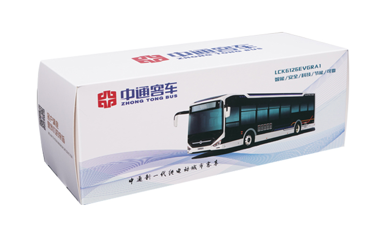 Original factory 1:42 Zhongtong LCK6126EVGR1 Pure electric 12m diecast city bus model for gift, collection