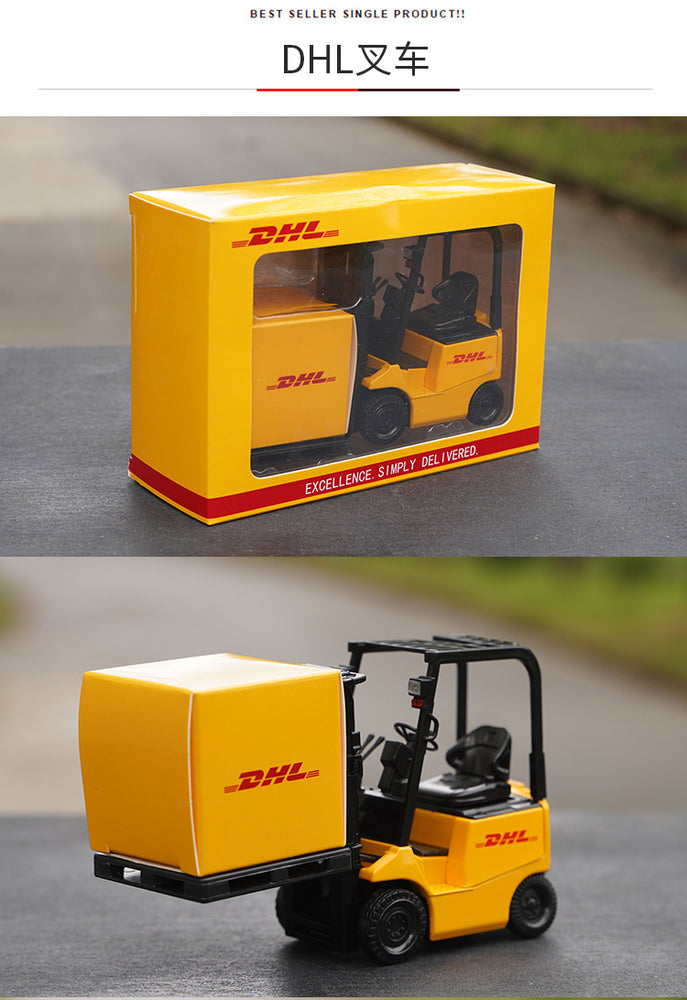 Original factory 1:24 Lizhiyou DHL forklift LINFOX warehouse logistics supply chain Diecast forklift truck model for toy, collection