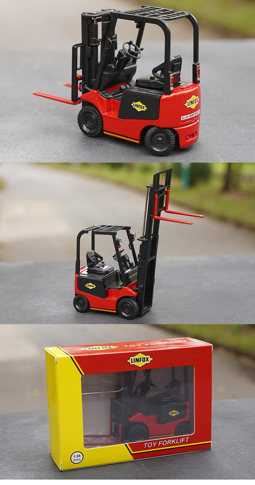 Original factory 1:24 Lizhiyou DHL forklift LINFOX warehouse logistics supply chain Diecast forklift truck model for toy, collection