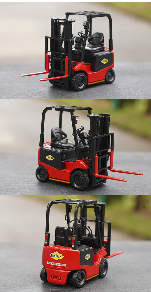Original factory 1:24 Lizhiyou DHL forklift LINFOX warehouse logistics supply chain Diecast forklift truck model for toy, collection