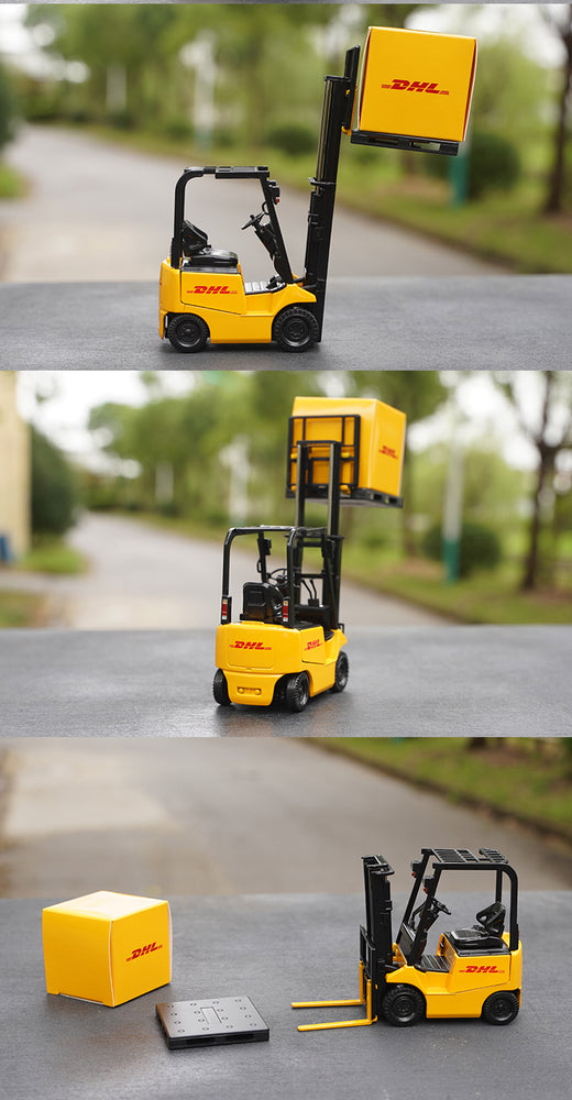 Original factory 1:24 Lizhiyou DHL forklift LINFOX warehouse logistics supply chain Diecast forklift truck model for toy, collection