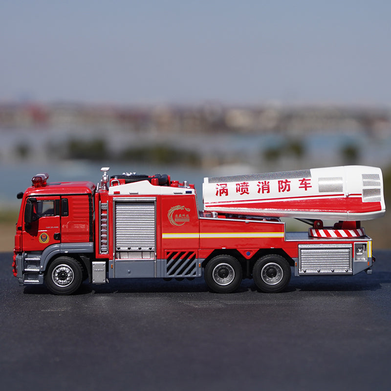 Original factory 1:50 MAN Turbojet alloy Fire truck simulation model diecast Chinese fire rescue model for gift