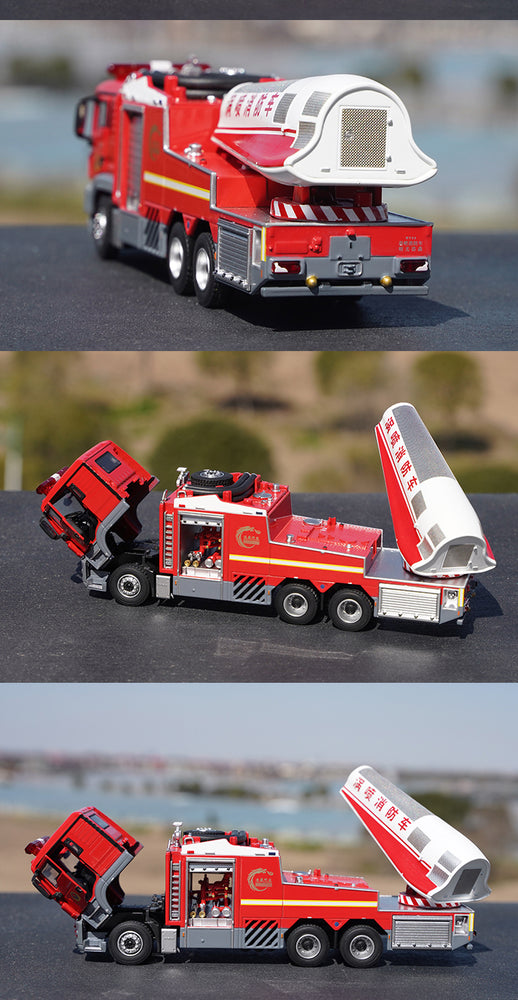 Original factory 1:50 MAN Turbojet alloy Fire truck simulation model diecast Chinese fire rescue model for gift