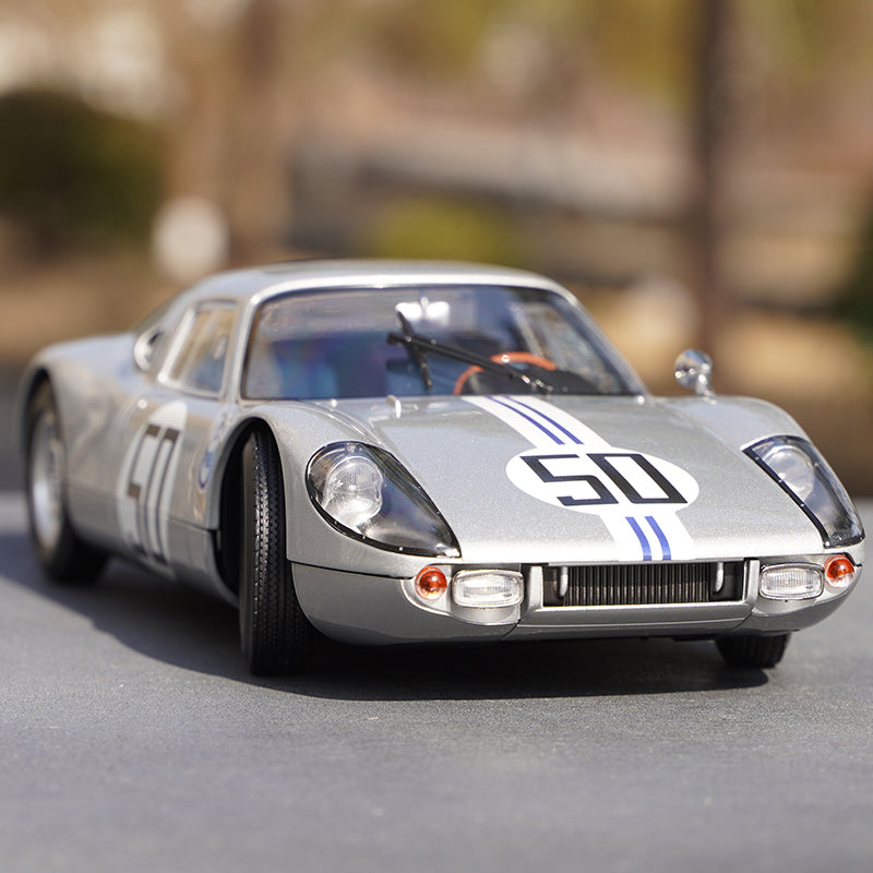 Classic silver Silver/blue 1:18 Norev Porsche 904 GTS American Challenge diecast car model for birthday gift
