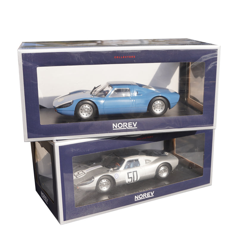 Classic silver Silver/blue 1:18 Norev Porsche 904 GTS American Challenge diecast car model for birthday gift