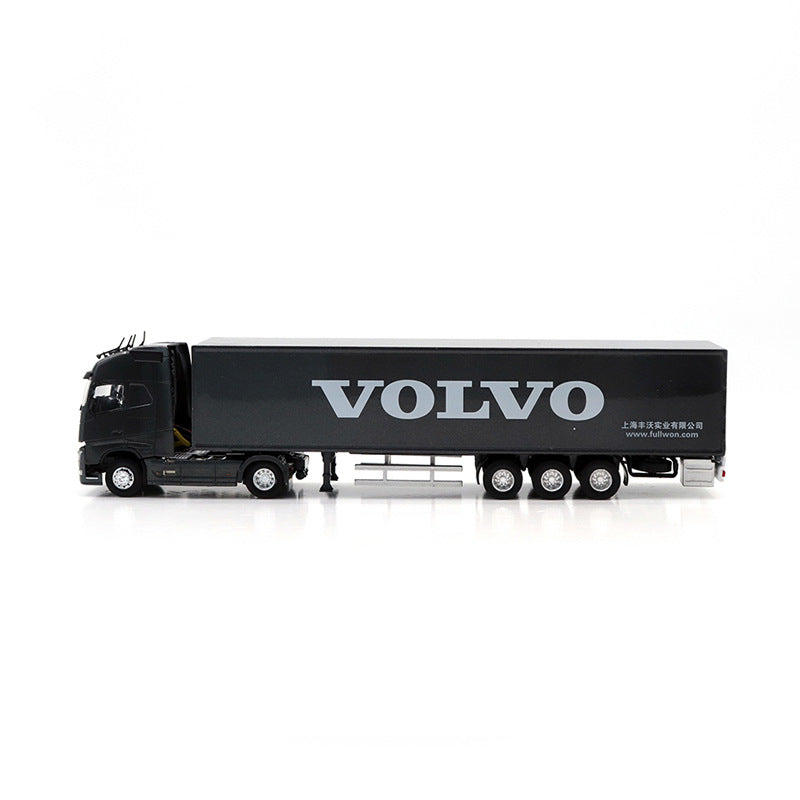 Hot sale high classic black 1:50 VOLVO flat cabinet truck simulation model alloy truck model logistics transport vehicle ornaments