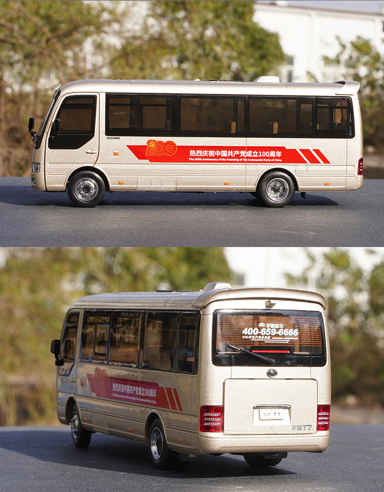 1:32 Scale Diecast Bus Coach Models,yutong Luxury Bus t7 with small gift