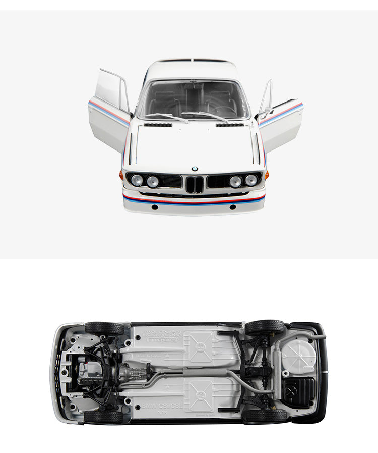 Original 1:18 BMW 3.0 1971 CSL25 diecast minichamp alloy vintage model for gift, collection