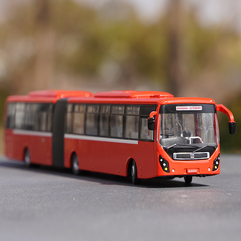 Original factory 1:64 Shanghai SHENWO diecast BRT Bus Articulated bus model for gift,collection,toy