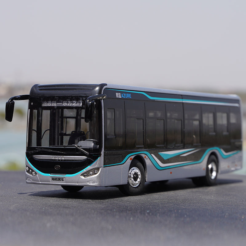 Original factory 1:42 Golden Dragon Weiblue Azure diecast alloy bus model with lamps for gift, collection