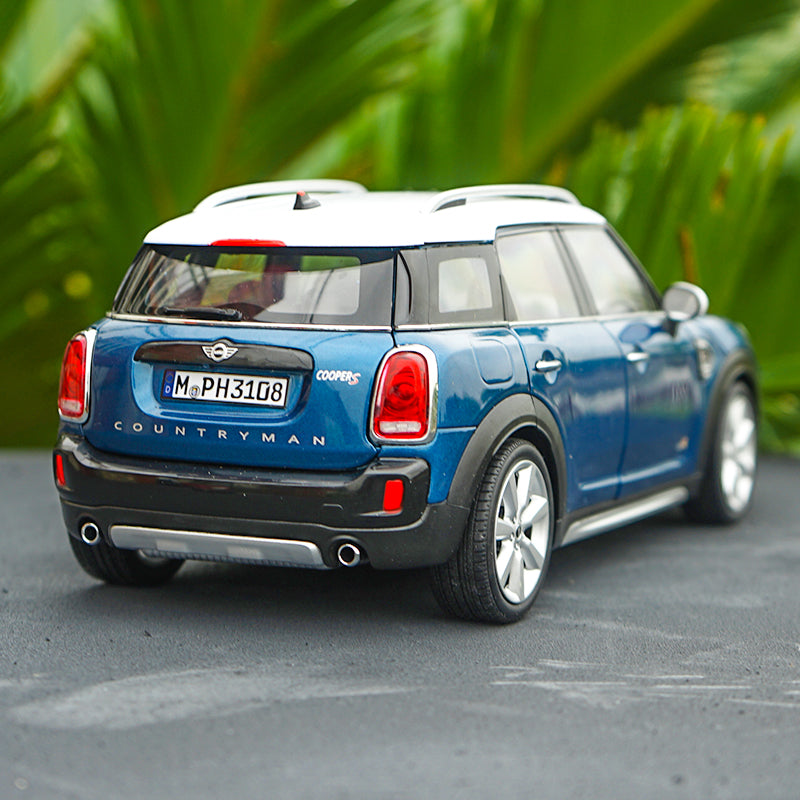 Original Authorized Authentic 1:18 mini cooper S countryman Diecast collectible Island BlueClassic toy models for christmas/Birthday gift, collection