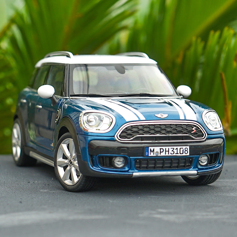 Original Authorized Authentic 1:18 mini cooper S countryman Diecast collectible Island BlueClassic toy models for christmas/Birthday gift, collection