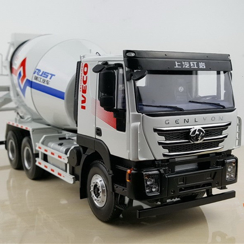 Original Authorized Authentic 1/24 SAIC Hongyan Iveco Genlvon Concrete mixer agitatorTruck construction machinery diecast model for Christmas,collection