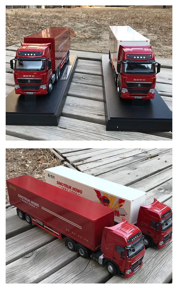 Original Authorized Authentic 1:36 Heavy Truck Howo T7h Truck With Container Die Cast Model toy container truck Model for Christmas gift,collection