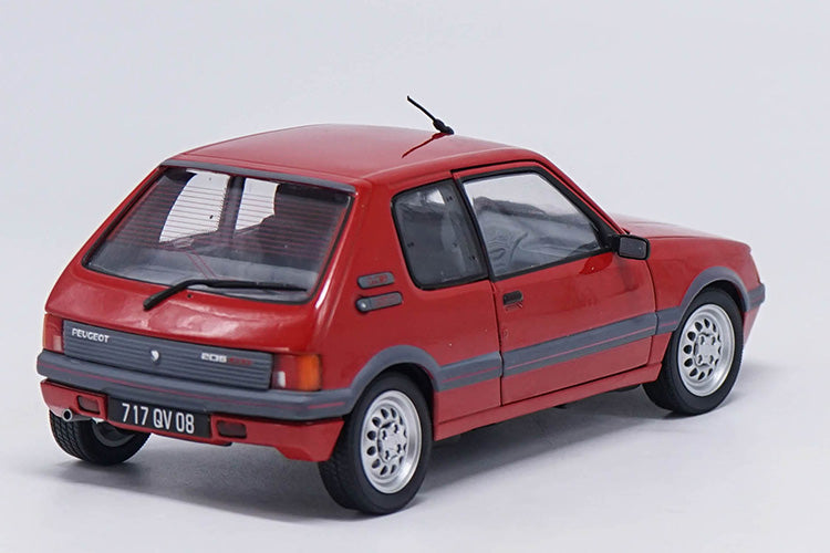 Original factory 1:18 1991 GTI PEUGEOT 205 Red Alloy metal Diecast Car classic Model For Adult Birthday/christmas gifts, collection