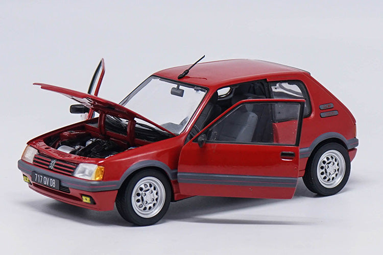 Original factory 1:18 1991 GTI PEUGEOT 205 Red Alloy metal Diecast Car classic Model For Adult Birthday/christmas gifts, collection