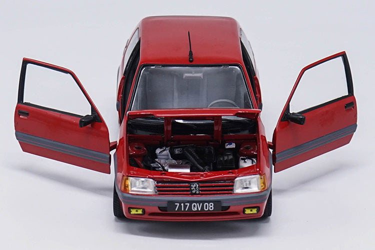 Original factory 1:18 1991 GTI PEUGEOT 205 Red Alloy metal Diecast Car classic Model For Adult Birthday/christmas gifts, collection