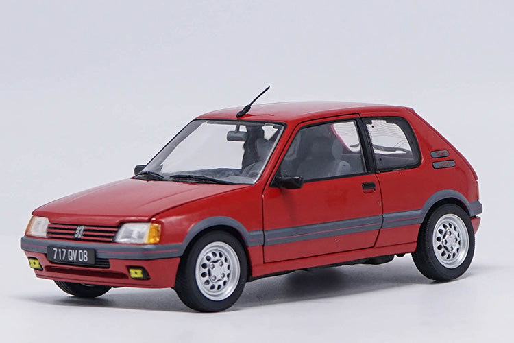 Original factory 1:18 1991 GTI PEUGEOT 205 Red Alloy metal Diecast Car classic Model For Adult Birthday/christmas gifts, collection