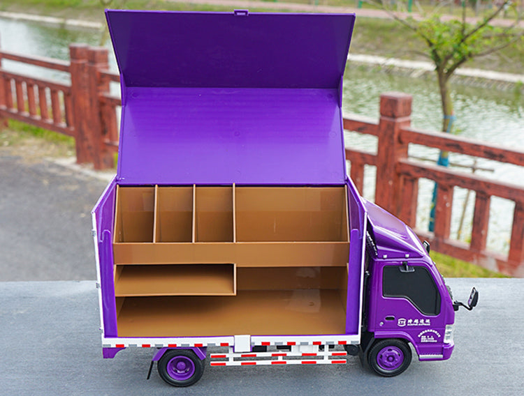 Original factory diecast 1:20 Isuzu van truck model, Multi-function office light truck models for collection, gift