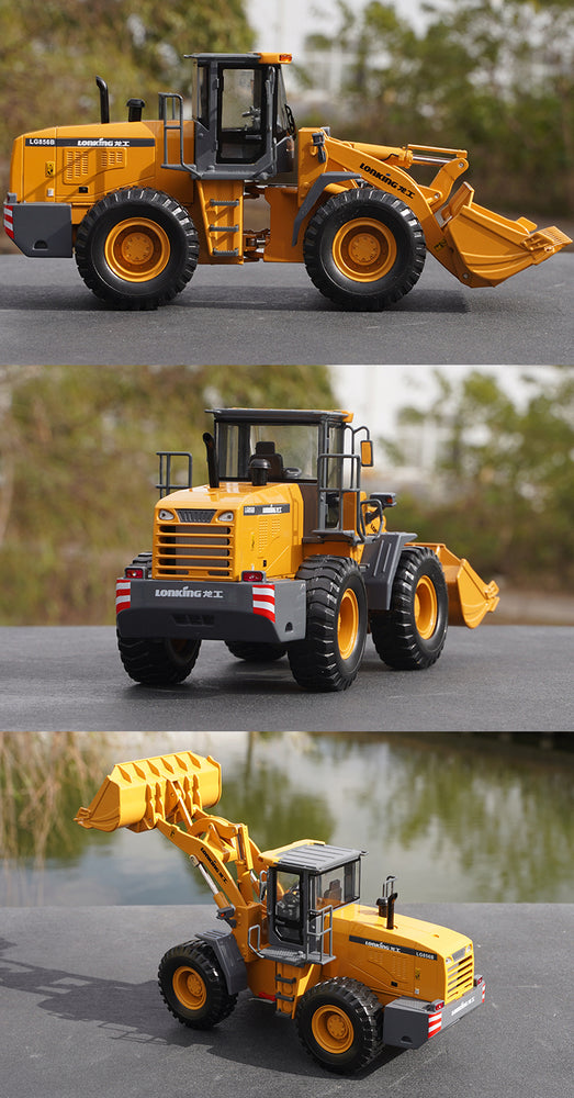 Original factory 1:35 Diecast Longgong LG856B Wheel loader alloy engineering machinery modelS for toy gift