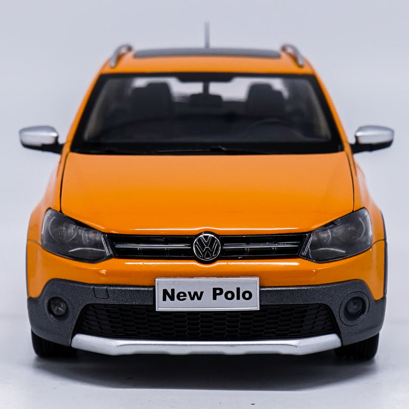 Original factory authentic 1/18 VW NEW CROSS POLO 2012 2016 version orange diecast metal car model with small gift