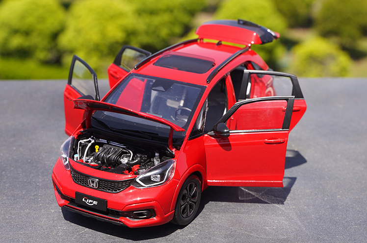 Original factory Blue Red 1:18 Honda Life Diecast alloy car model for birthday gift, toys