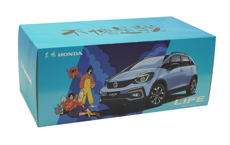 Original factory Blue Red 1:18 Honda Life Diecast alloy car model for birthday gift, toys