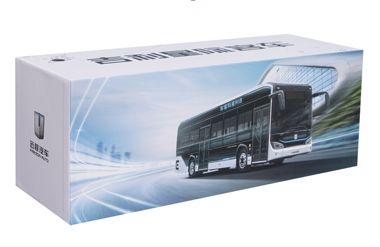 Original factory 1:43 Geely C12E pure electric 12-meter diecast city bus model alloy passenger bus model