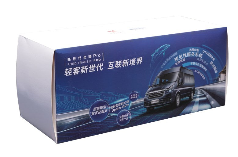 Original factory 1:18 Jiangling Ford New Generation Quanshun Pro Diecast Transit commercial vehicle van model for collection, gift