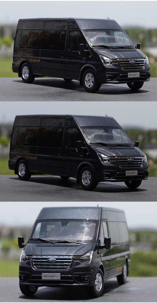 Original factory 1:18 Jiangling Ford New Generation Quanshun Pro Diecast Transit commercial vehicle van model for collection, gift