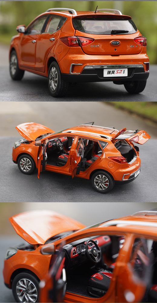 Original factory 1:18 JAC 2nd generation Ruifeng S2 Diecast  SUV car model for gift, toys