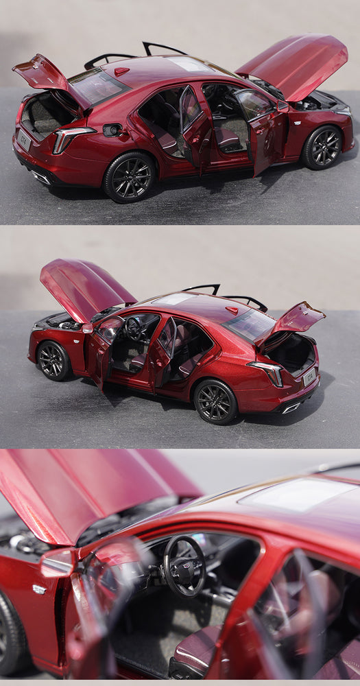 Original factory 1:18 SAIC Cadillac CT4 red diecast car model for gift, toys